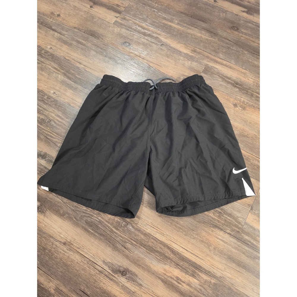 Nike Dri-FIT Mens Black Training Shorts Mesh Inset Swoosh Logo Size XL